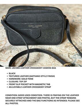 Marc Jacobs Black Leather Crossbody Bag